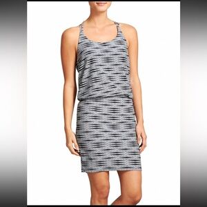 Athleta Ariel Venice Swim Dress Black/White/Gray Small